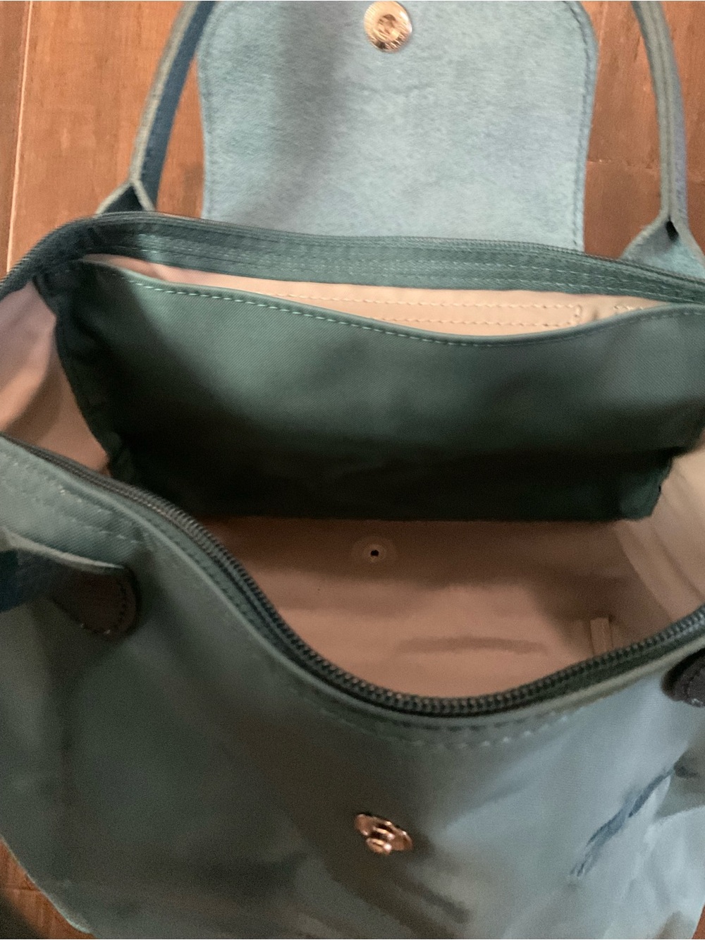 Longchamp Le Pliage Green Collection Small Recycled Canvas Peacock Blue - Picture 5 of 11